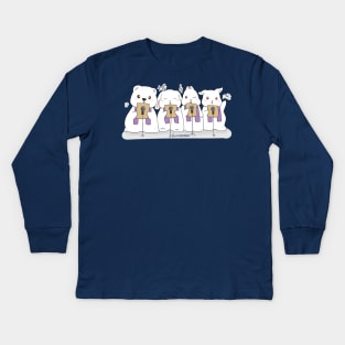 Bear and Bunny choir | Bunniesmee Praise and Worship Church Edition Kids Long Sleeve T-Shirt